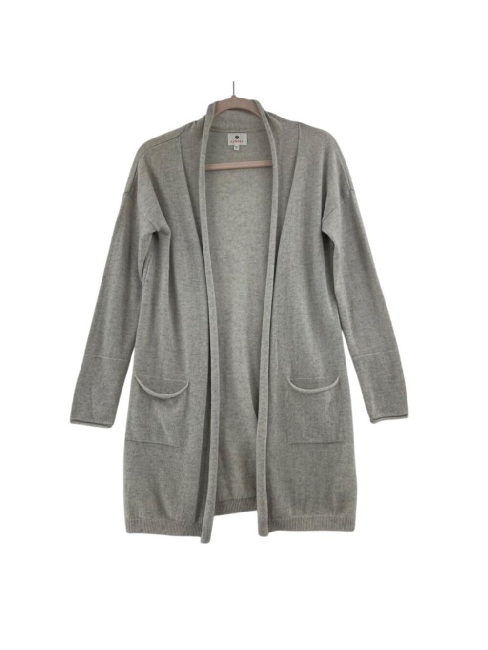 Sundy Sweaater Cardigan Women's Size 0 Gray Wool & Cashmere Blend Front Pockets
